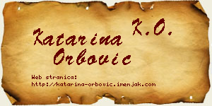 Katarina Orbović vizit kartica